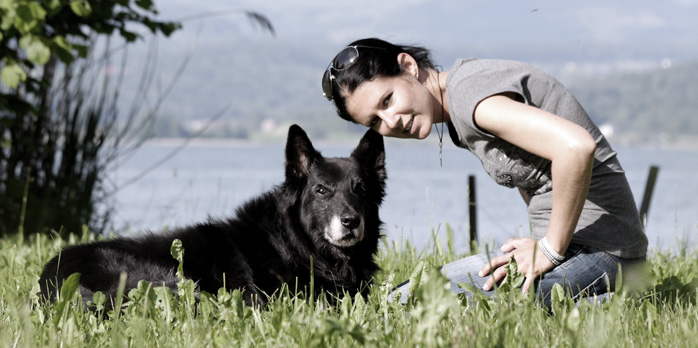 Bettina Geissmann mit Blacky